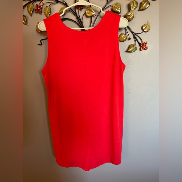 Deep coral color jersey tunic - Picture 2 of 3